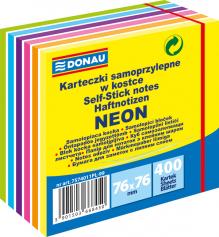 BLOEK SAMOLEPC DONAU 76 x 76 mm, 400 list, neon-pastelov barvy