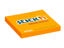 Samolepic bloek Stick'n neonov oranov, 76 x 76 mm