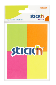 Samolepic bloky Stick'n mix neonovch barev, 38 x 51 mm