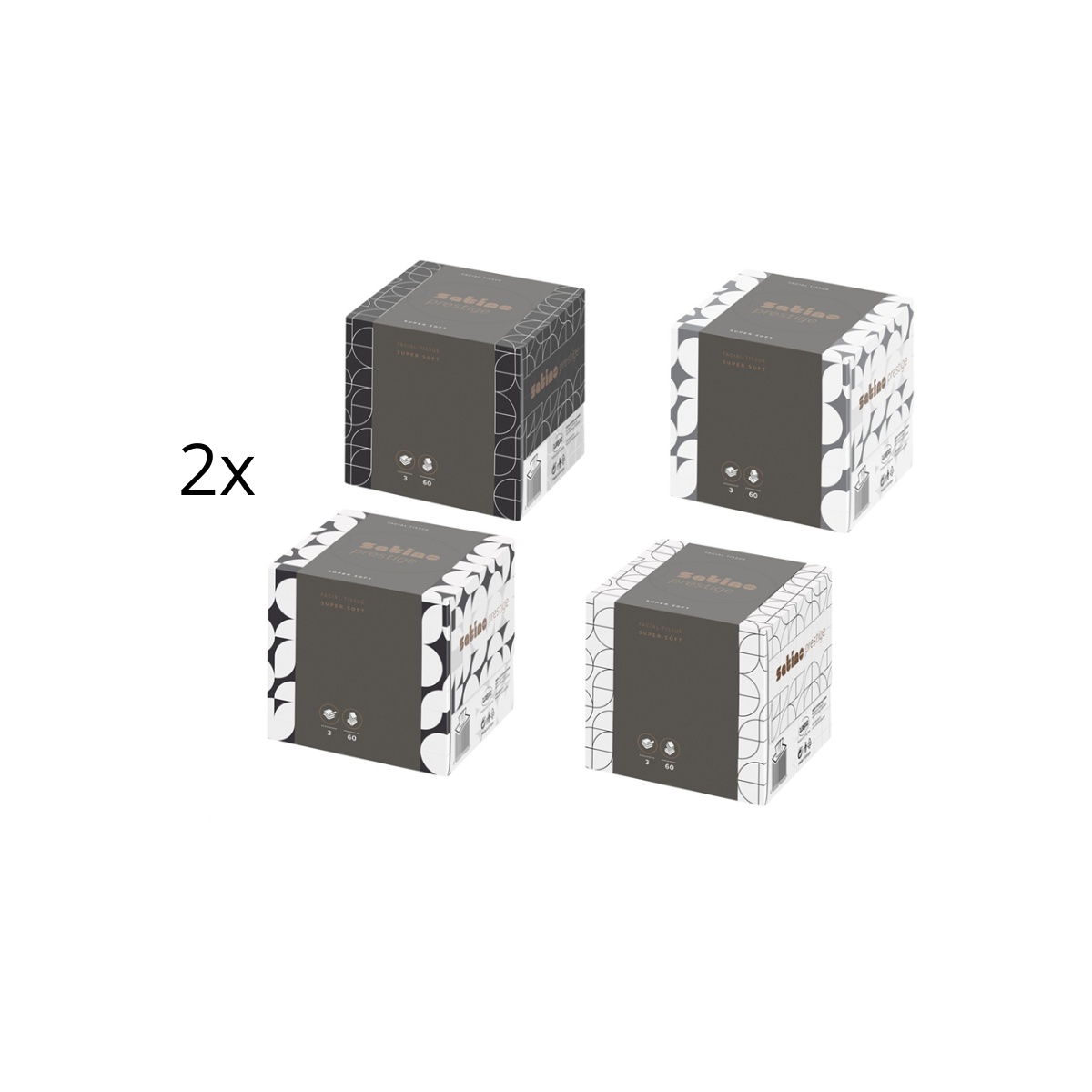 2x Kapesníčky Satino 3 vrstvé, 60 ks