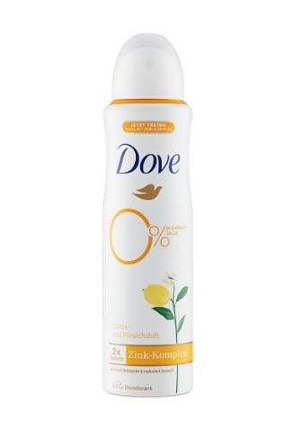 Deodorant Dove, 0% ALU Citrus a Broskev, 150 ml