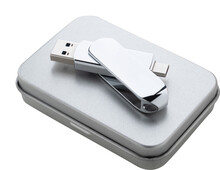 OTG USB flash disk Gigax, stříbrná