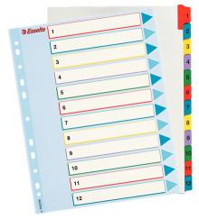 Rozaova Esselte A4 Maxi, 1 - 12, mix barev, 12 list