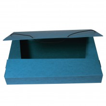 Box na spisy A4 HIT OFFICE A4, prešpán, s gumičkou, modrý
