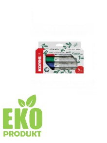 Popisovač na bílé tabule K-marker Kores Eco, 3 mm, sada 4 barvy