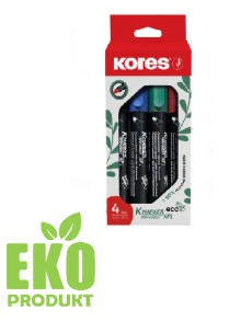Permanentní popisovač K-marker Kores Eco, 3 mm, sada 4 barvy