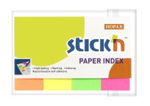 Samolepic paprov zloky Stick'n by Hopax, 50 x 20 mm, neon mix, 4 x 50 lstk