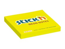 Samolepic� blo�ek Stick'n by Hopax, 76 x 76 mm, neon �lut�, 100 l�stk�