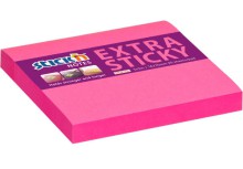 Samolepic� blo�ek Stick'n by Hopax EXTRA STICKY, 76 x 76 mm, neon r��ov�, 90 l�stk�