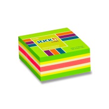 Samolepic� blo�ek kostka Stick'n by Hopax, 51 x 51 mm, neon zelen�, 250 l�stk�