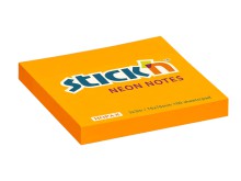 Samolepic� blo�ek Stick'n by Hopax, 76 x 76 mm, neon oran�ov�, 100 l�stk�