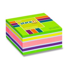 Samolepic� blo�ek kostka Stick'n by Hopax, 76 x 76 mm, neon zelen� mix, 400 l�stk�