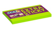 Samolepic� blo�ek Stick'n by Hopax EXTRA STICKY, 76 x 127 mm, neon zelen�, 90 l�stk�