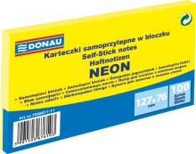 Samolep�c� blo�ek DONAU ECO 127 x 76 mm, neonov� �lut�, 100 l�stk�