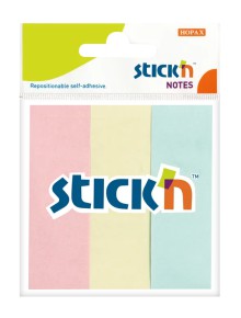 Samolepic� pap�rov� z�lo�ky Stick'n by Hopax, 76 x 25 mm, pastel mix, 3 x 50 l�stk�