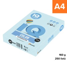 Barevn� pap�r IQ Color Pastel A4 - MB30, st�edn� modr�, 160 g, 250 list�