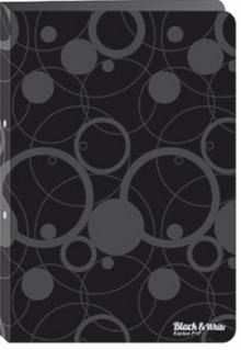 Poada Karton PP Black&White A4, mkk desky, 4 krouky, 2 cm, ern
