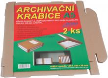 Krabice archivační BOBO A5, 17 x 24,5 x 15 cm, hnědá