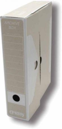 Krabice archivační EMBA  A4, 7,5 x 33 x 26 cm, přírodně hnědý, bílý