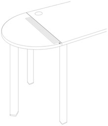 Úhelník UNI<br>pro stoly hl 80 cm